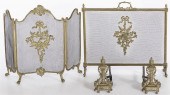 TWO FRENCH FIRE SCREENS & A PAIR