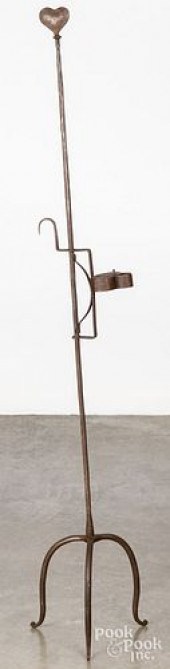 IRON BETTY FLOOR LAMP, 19TH C.Iron