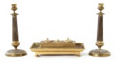 French gilt-bronze inkstand and