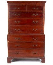 A George III mahogany tallboy chest,