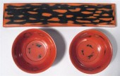 Pair of Japanese negoro-type bowls
