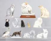 (12) Cat figurines, including Capodimonte