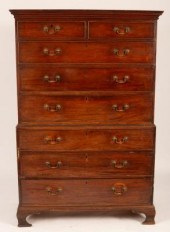 A Georgian mahogany tallboy chest,