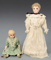 PAIR FRENCH BISQUE DOLLS, 1 POSS.