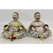 Pr Porcelain Chinese Nodders Figural