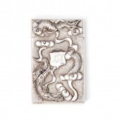 CHINESE EXPORT SILVER CARD CASE,