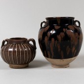 TWO CHINESE GLAZED POTTERY JARSUnmarked.

The