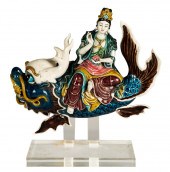 CHINESE GLAZED POTTERY FIGURAL