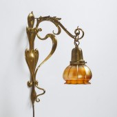 Art Nouveau Brass Wall Sconce with
