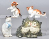 (4) Porcelain cat figurines to