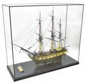 LARGE GLASS CASED SHIP MODEL, 'THE