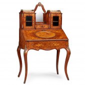 VICTORIAN WALNUT AND MARQUETRY