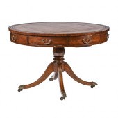 A Victorian mahogany drum table,