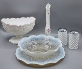 Group includes a pair of milk glass