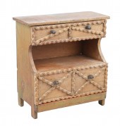 Pine Tramp Art Cupboard, one drawer