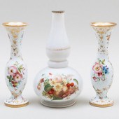 ASSEMBLED FRENCH OPALINE ENAMELED