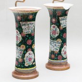 TWO CHINESE FAMILLE NOIRE PORCELAIN