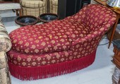 A VICTORIAN STYLE UPHOLSTERED DAY