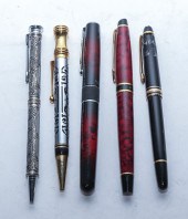 FIVE QUALITY ROLLER BALL PENS Including