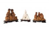 THREE CHINESE FIGURAL GROUPS W/