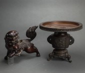(LOT OF 2) JAPANESE PATINATED BRONZE