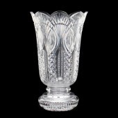 A LARGE WATERFORD CRYSTAL VASE,