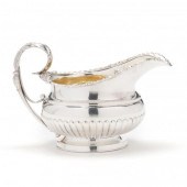 A SHEFFIELD SILVER-PLATED CREAMER,