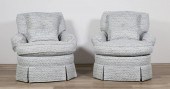PAIR OF CONTEMPORARY SWIVEL LOUNGE