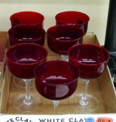 Box Ruby Glass and Clear Stemware
