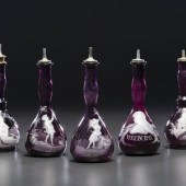 Five 'Mary Gregory' Amethyst Glass