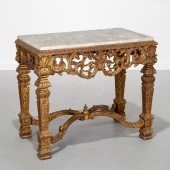 LOUIS XIV STYLE GILTWOOD MARBLE