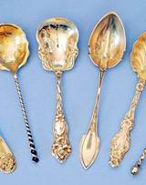 antique sterling silver spoons goldwashed