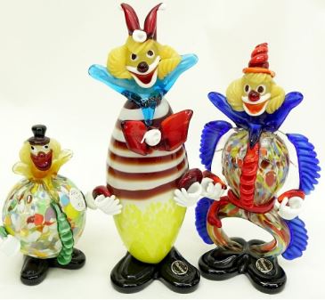 Collectible Murano Glass Clowns