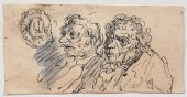 HONORE DAUMIER, ATTRIBUTED, TWO SPECTATORS,