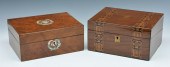 2 ENGLISH 19TH C. WORK BOXES. JEWELRY
