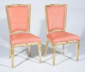 PAIR OF FRENCH SIDECHAIRS. GILT AND
