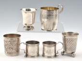 6 EARLY CONTINENTAL SILVER CUPS. TALLEST: