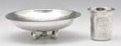 DANISH SILVER CUP AND FOOTED BOWL.Danish