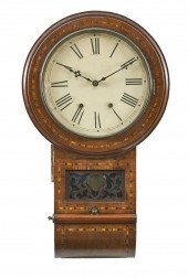 TUNBRIDGE MAHOGANY WALL CLOCK, 19TH
