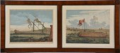 PAIR OF 18TH C NAUTICAL HAND COLORED