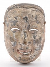 JAPANESE NOH MASK, 19TH C., CARVED WOOD.Japanese
