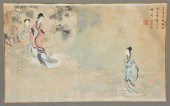 CHINESE  PAINTING, FEMALE FIGURES, SIGNED.Chinese