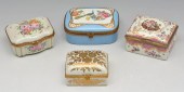 GROUPING OF 4 PORCELAIN TRINKET BOXES.Grouping