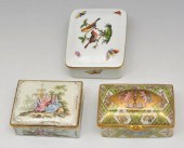 GROUPING OF 3 PORCELAIN TRINKET BOXES