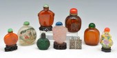 GROUPING OF NINE CHINESE SNUFF BOTTLES.