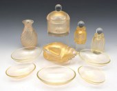 MURANO GLASS GOLD DECORATED 10 PIECE