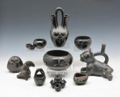 12 PIECES OF BLACKWARE POTTERY INCL.