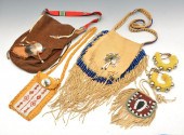 4 NATIVE AMERICAN LEATHER POUCHES &