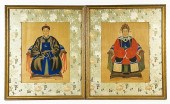 PAIR OF CHINESE EMPEROR & EMPRESS PAINTINGS