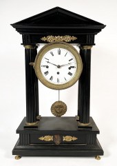 FRENCH EMPIRE FOUR COLUMN CLOCKFrench